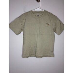 EASY BUY NEW Short Sleeve Tee Boys 5/6 Tan Pocket Button Casual Stretch